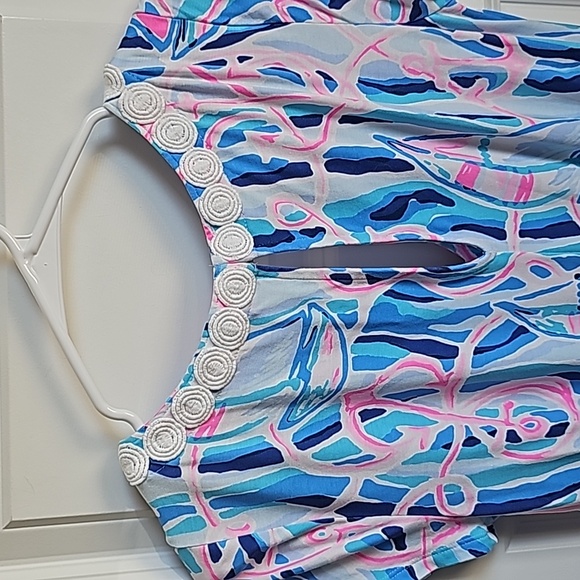 Lilly Pulitzer Rebel Skort Dress Romper In Skim Bkue Reel Nautical Anchors XS - Picture 8 of 11